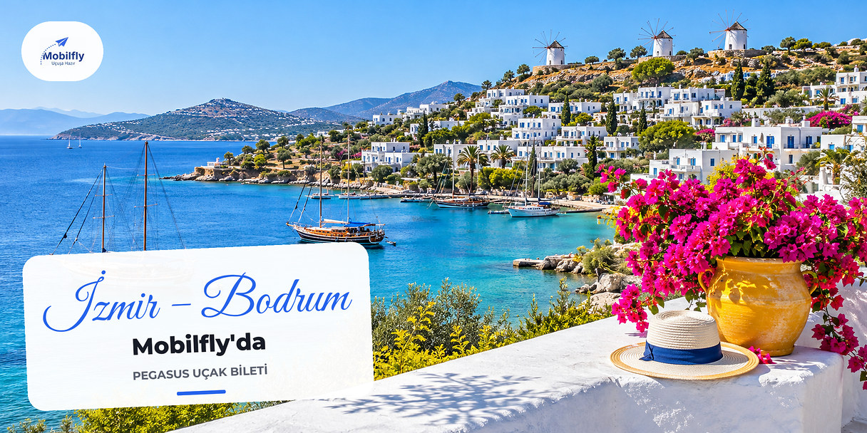 Bodrum yel değirmenleri ve beyaz evler