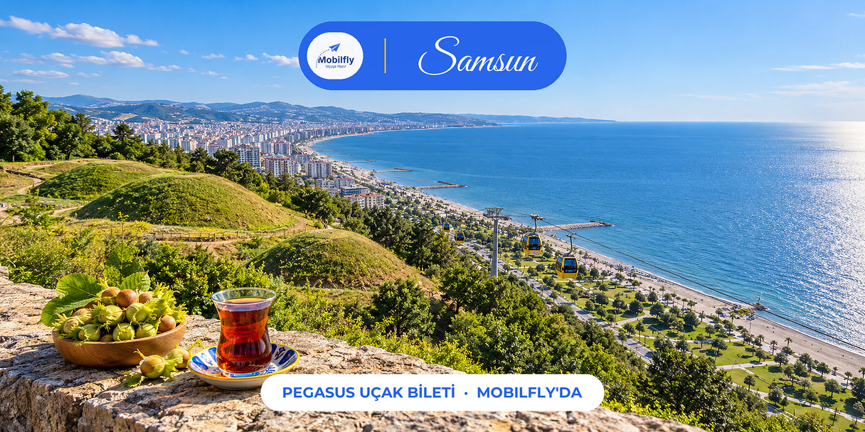Amisos Tepesi'nden teleferik hattı ve Samsun kıyısı