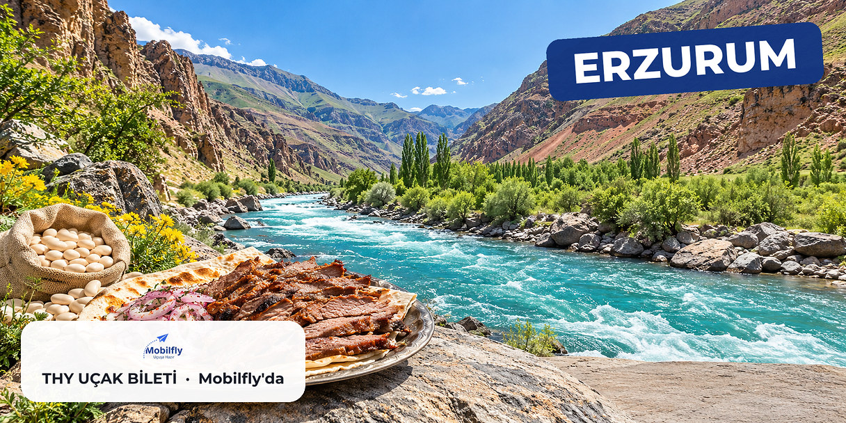 İspir yakınlarında Çoruh Nehri vadisi, Erzurum